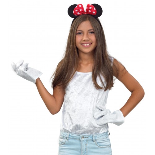 Αποκριάτικο Αξεσουάρ Σετ Ποντικίνας Στέκα-Γάντια 20cm