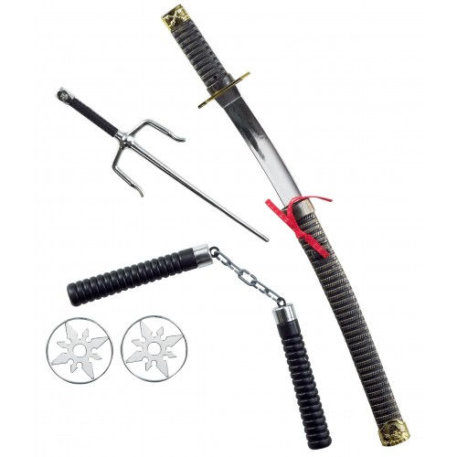 Αποκριάτικο Αξεσουάρ Σετ Νίντζα 4τμχ 42cm