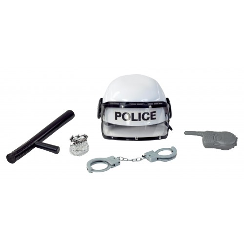 Αποκριάτικο Αξεσουάρ Σετ Αστυνομικού Λευκό 5τμχ