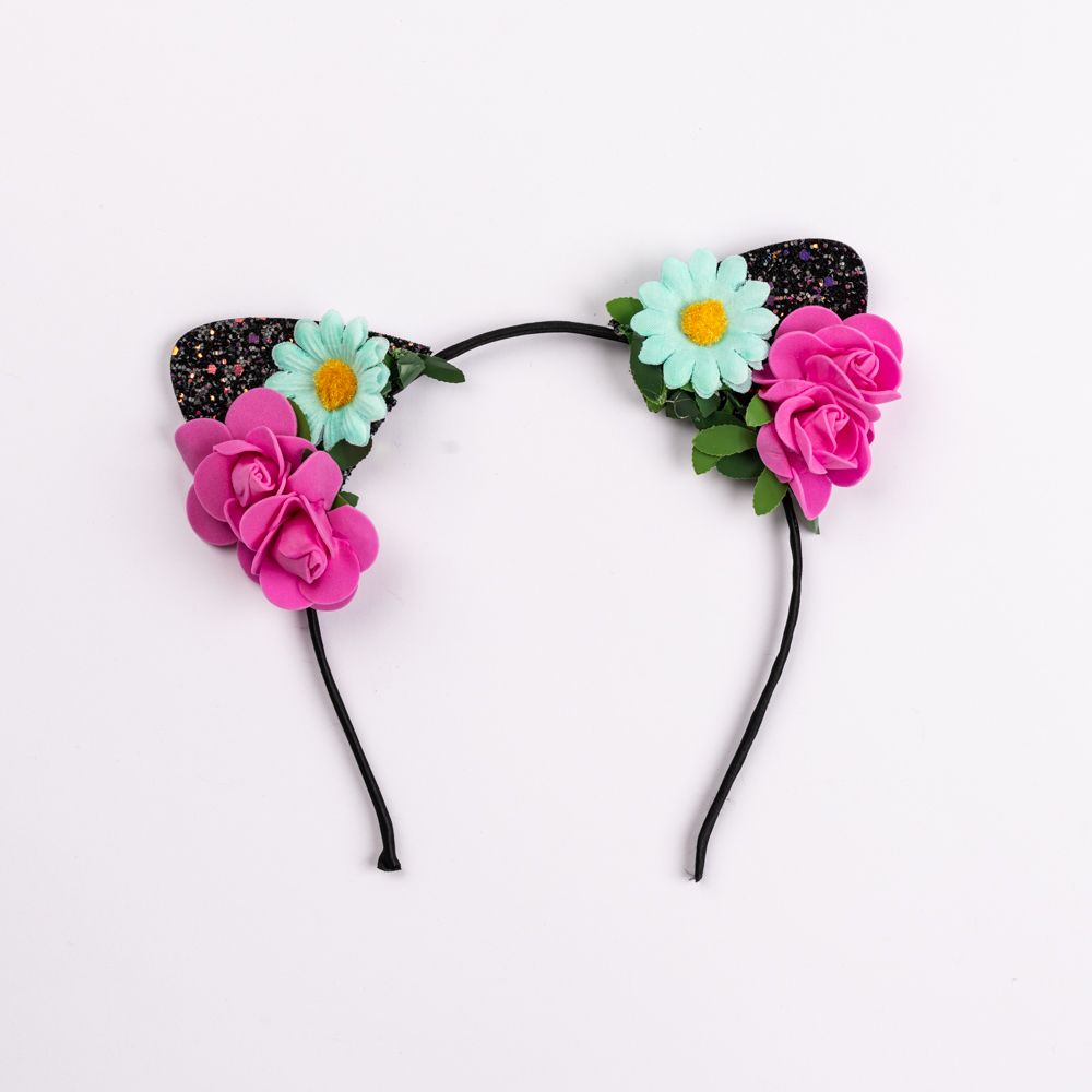 Αποκριάτικο Αξεσουάρ Στέκα Γάτας Με Λουλούδια