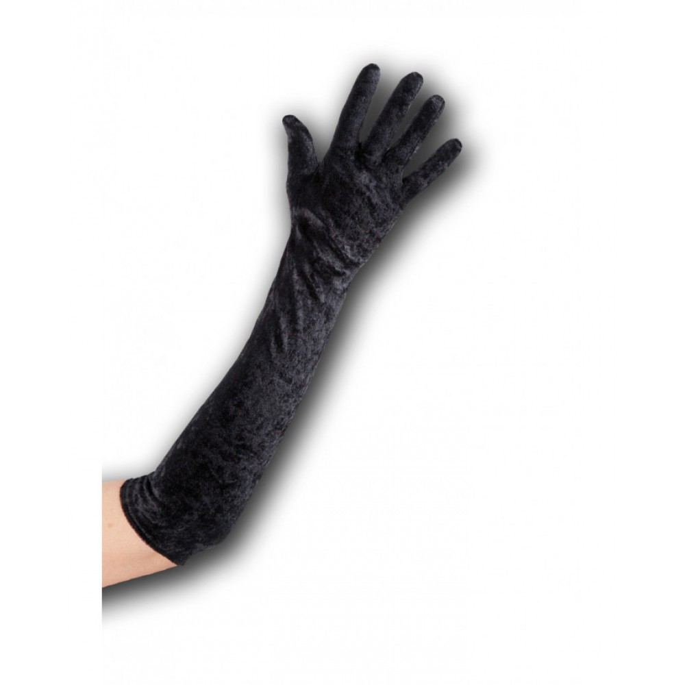 Μαύρα Γάντια Τύπου Βελούδινα 50cm