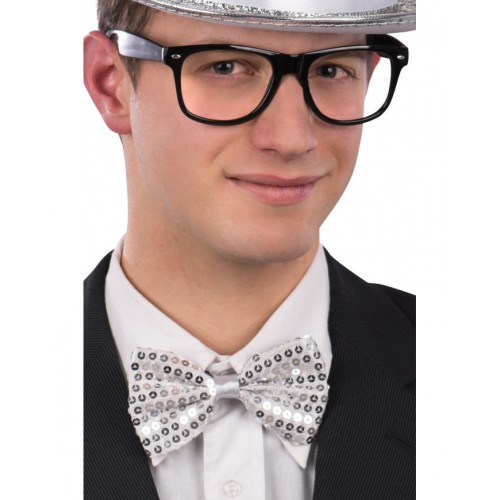 Παπιγιόν Ασημί Με Πούλιες 12cm