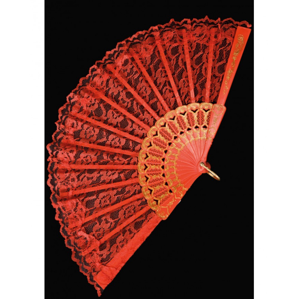 Βεντάλια Δαντελένια Κόκκινη