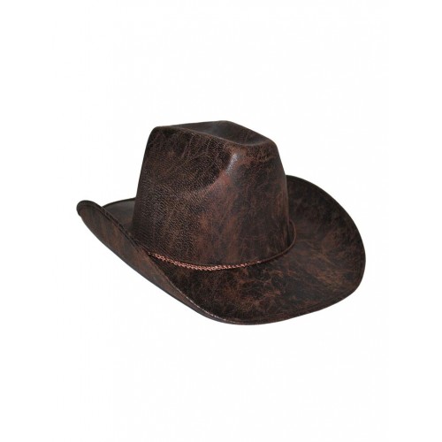 Καπέλο Cowboy Καφέ Deluxe Δερματίνη