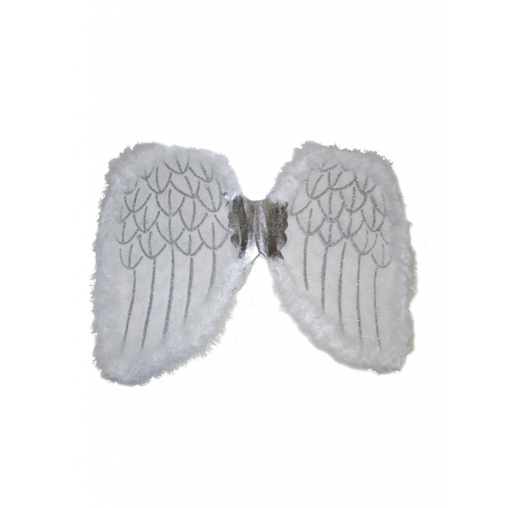 Φτερά Αγγέλου Λευκά Με Ασημί Λεπτομέρειες 36 εκ.