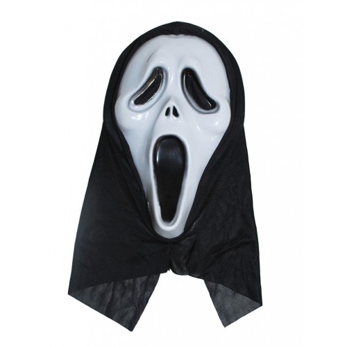 Μάσκα Scream Πλαστική Με Κουκούλα