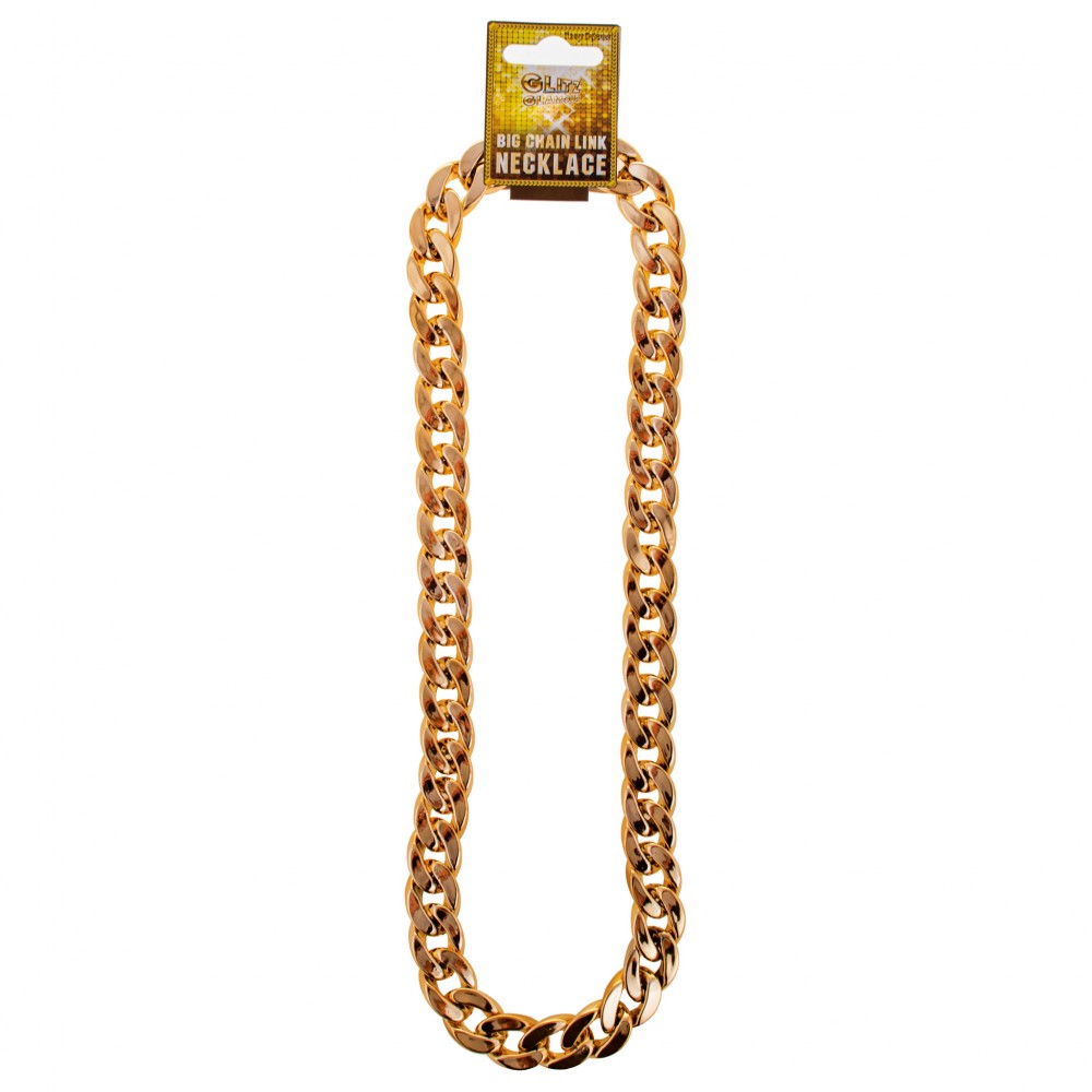 Αποκριάτικη Αλυσίδα Λαιμού Χρυσή Μεγάλη