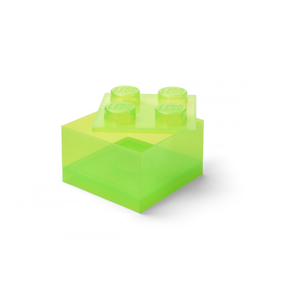 LEGO® ΚΟΥΤΙ ΑΠΟΘΗΚΕΥΣΗΣ ΤΕΤΡΑΓΩΝΟ ΜΕΓΑΛΟ ΑΝΟΙΧΤΟ ΠΡΑΣΙΝΟ ΔΙΑΦΑΝΟ - 40090806