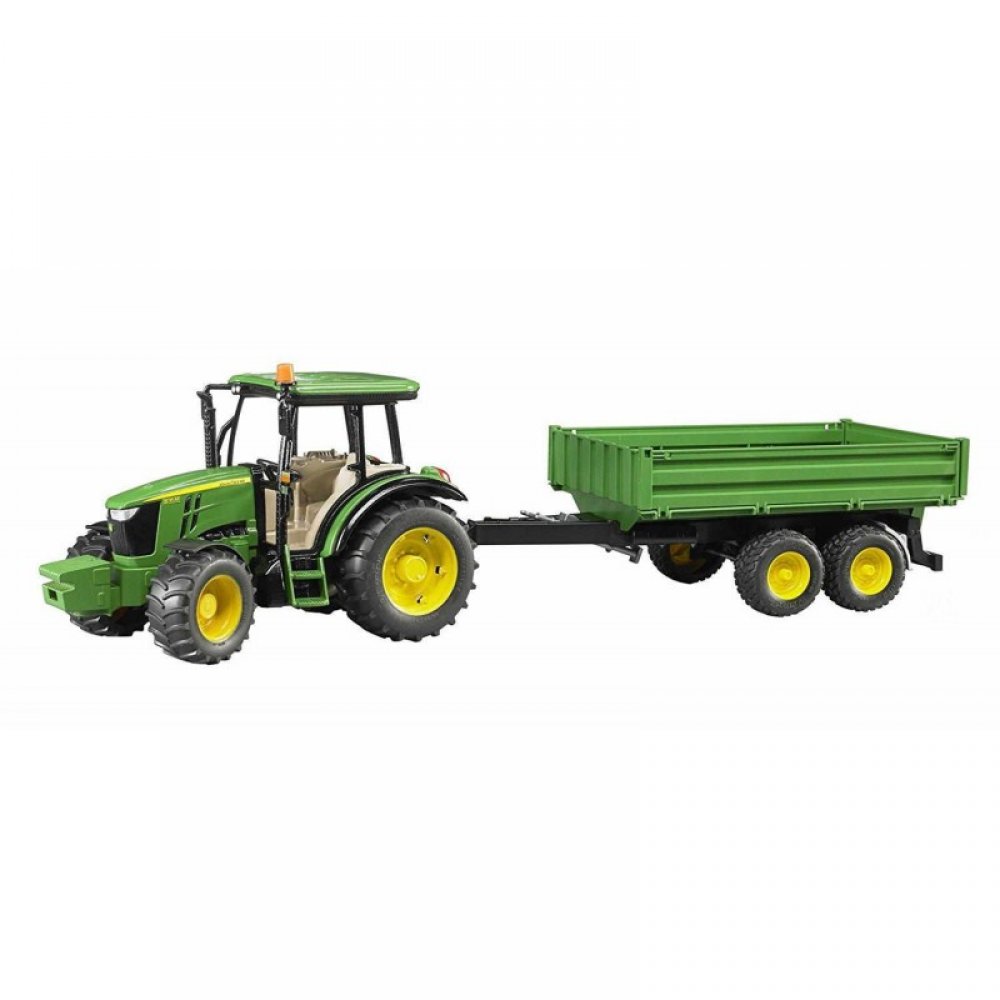 BRUDER ΤΡΑΚΤΕΡ JOHN DEERE 5115M ΜΕ ΚΑΡΟΤΣΑ (02108)