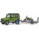 BRUDER Land Rover Defender with trailer, Scrambler Ducati Full Throttle (02589)