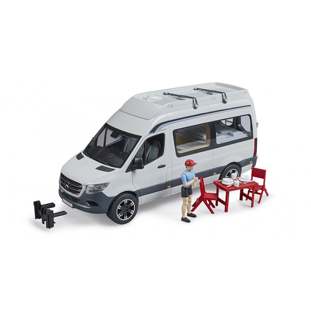BRUDER ΦΟΡΤΗΓΑΚΙ MERCEDES BENZ SPRINTER CAMPER ΜΕ ΟΔΗΓΟ ΚΑΙ ΕΞΟΠΛΙΣΜΟ (02672)