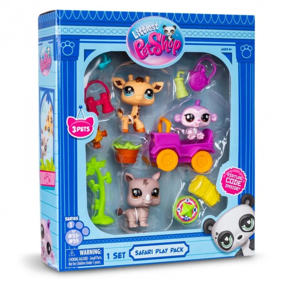  LITTLEST PETSHOP ΦΙΓΟΥΡΕΣ 3 τμχ. ΜΕ ΑΞΕΣΟΥΑΡ  ΣΑΦΑΡΙ (BF000524)