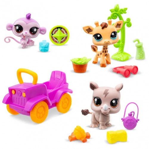  LITTLEST PETSHOP ΦΙΓΟΥΡΕΣ 3 τμχ. ΜΕ ΑΞΕΣΟΥΑΡ  ΣΑΦΑΡΙ (BF000524)