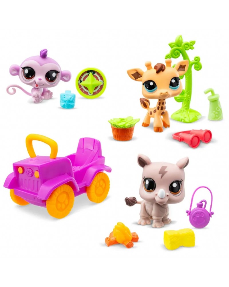  LITTLEST PETSHOP ΦΙΓΟΥΡΕΣ 3 τμχ. ΜΕ ΑΞΕΣΟΥΑΡ  ΣΑΦΑΡΙ (BF000524)