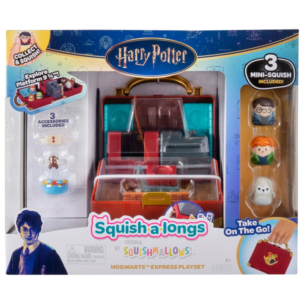 SQUISH-A-LONGS  HARRY POTTER PLAYSET HOGWARTS EXPRESS (JWSLH110)