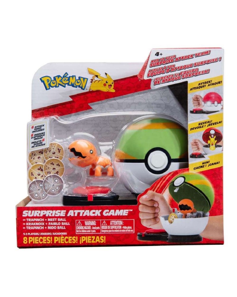 POKEMON SURPRISE ATTACK ΣΕΤ ΠΑΙΧΝΙΔΙΟΥ ΜΕ 1 ΦΙΓΟΥΡΑ TRAPINCH & NEST BALL WAVE 3 (PKW3169)