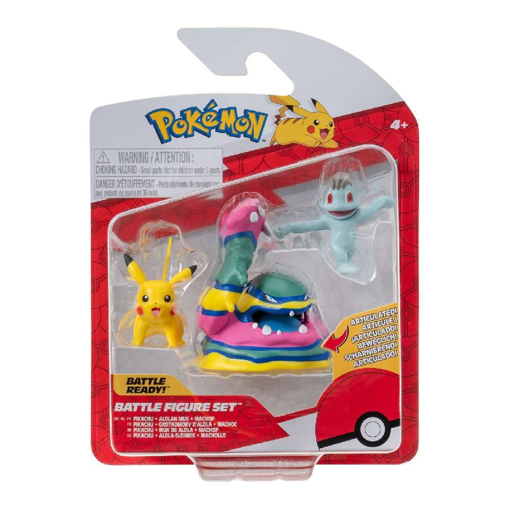 POKEMON ΦΙΓΟΥΡΕΣ ΜΑΧΗΣ 3-PACK MACHOP, PIKACHU, ALOLAN MUK WAVE 19 (PKW3597)