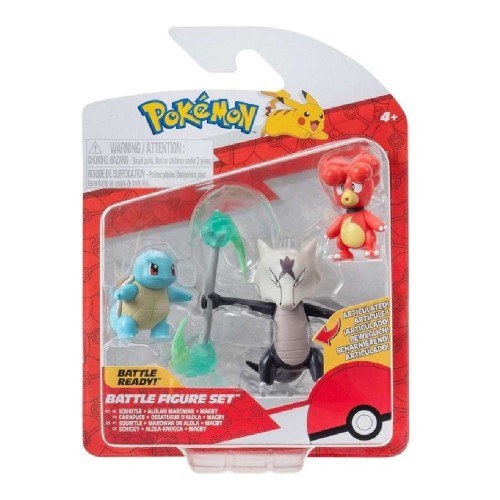 POKEMON ΦΙΓΟΥΡΕΣ ΜΑΧΗΣ 3-PACK MAGBY, SQUIRTLE, ALOLAN MAROWAK WAVE 19 (PKW3600)