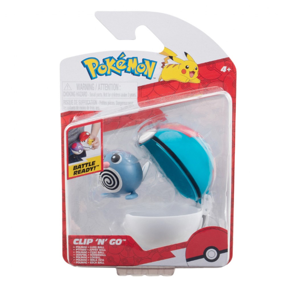 POKEMON ΦΙΓΟΥΡΑ CLIP 'N' GO POLIWAG WITH LURE BALL 5 ΕΚ. WAVE 17 (PKW3626)