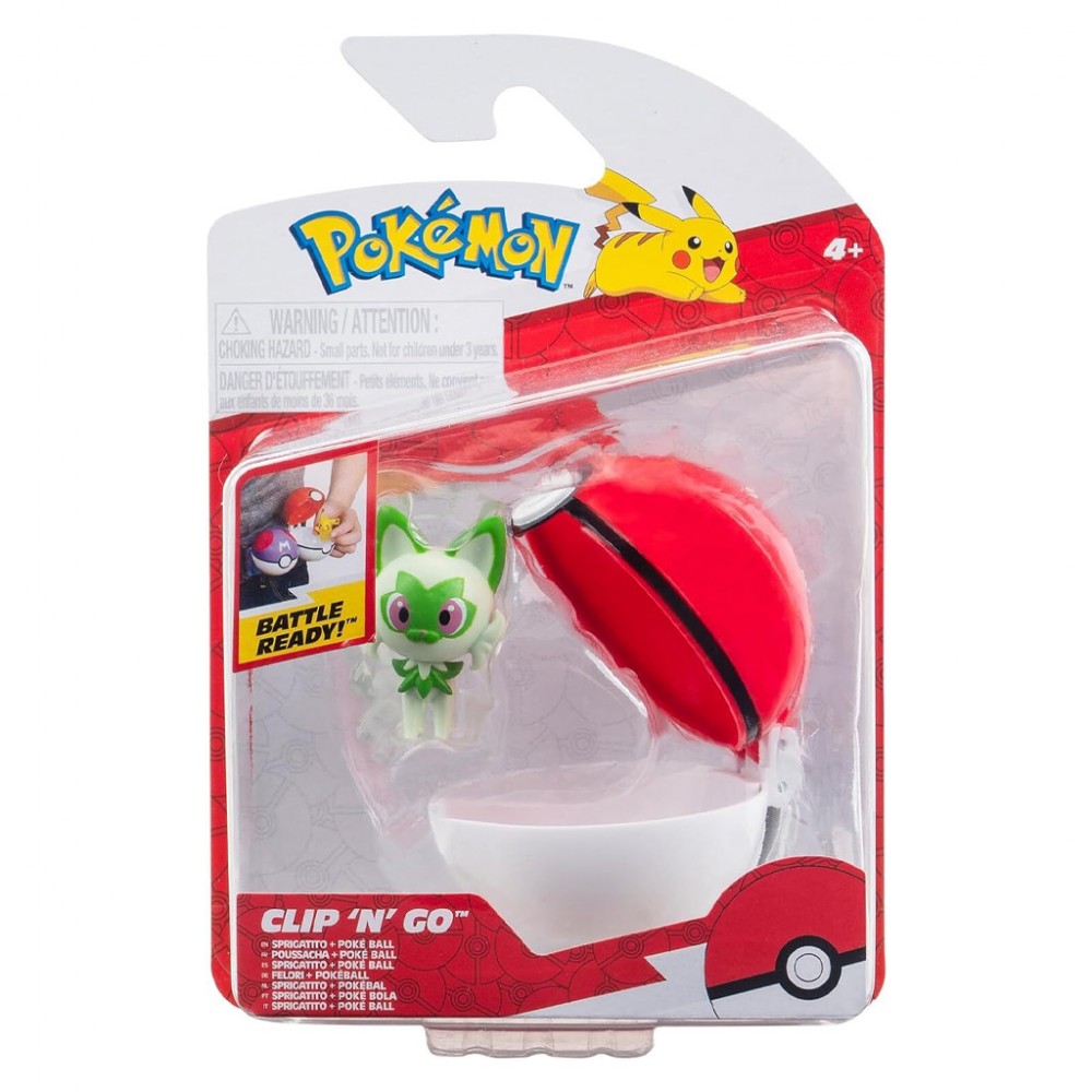 POKEMON ΦΙΓΟΥΡΑ CLIP 'N' GO SPRIGATITOL WITH POKE BALL 5 ΕΚ. WAVE 17 (PKW3629)