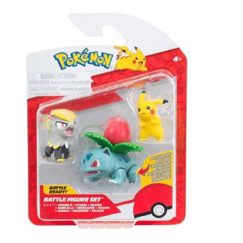 POKEMON ΣΕΤ ΜΕ 3 ΦΙΓΟΥΡΕΣ ΜΑΧΗΣ PIKACHU, JANGMO-O, IVYSAUR WAVE 21 (PKW3893)