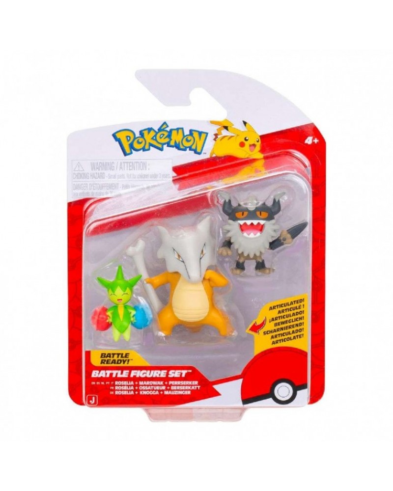 POKEMON ΣΕΤ ΜΕ 3 ΦΙΓΟΥΡΕΣ ΜΑΧΗΣ ROSELIA, PERRSERKER & MAROWAK WAVE 25 (PKW4095)