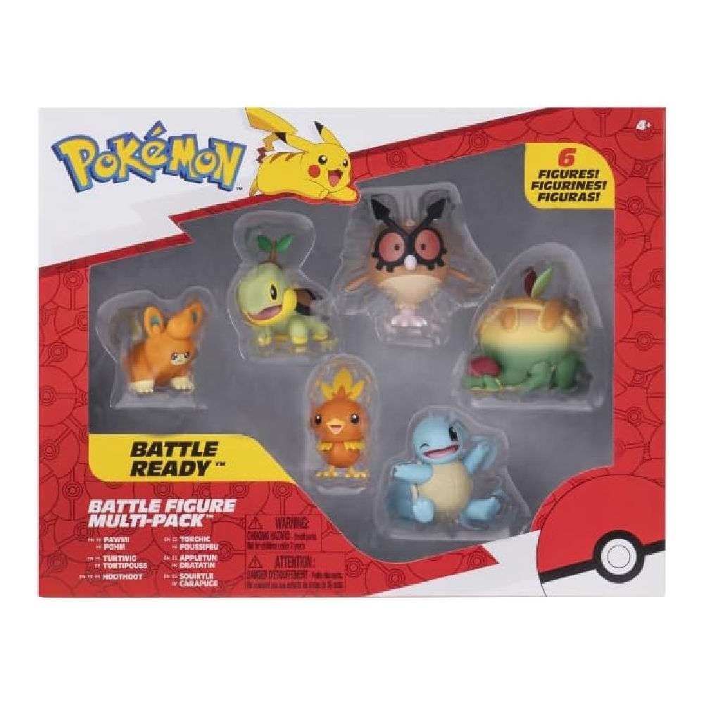 POKEMON ΦΙΓΟΥΡΕΣ 6 ΤΕΜ. W9 PAWMI, SQUIRTLE, TORCHIC, TURTWIG, HOOTHOOT, APPLETUN (PKW4098)