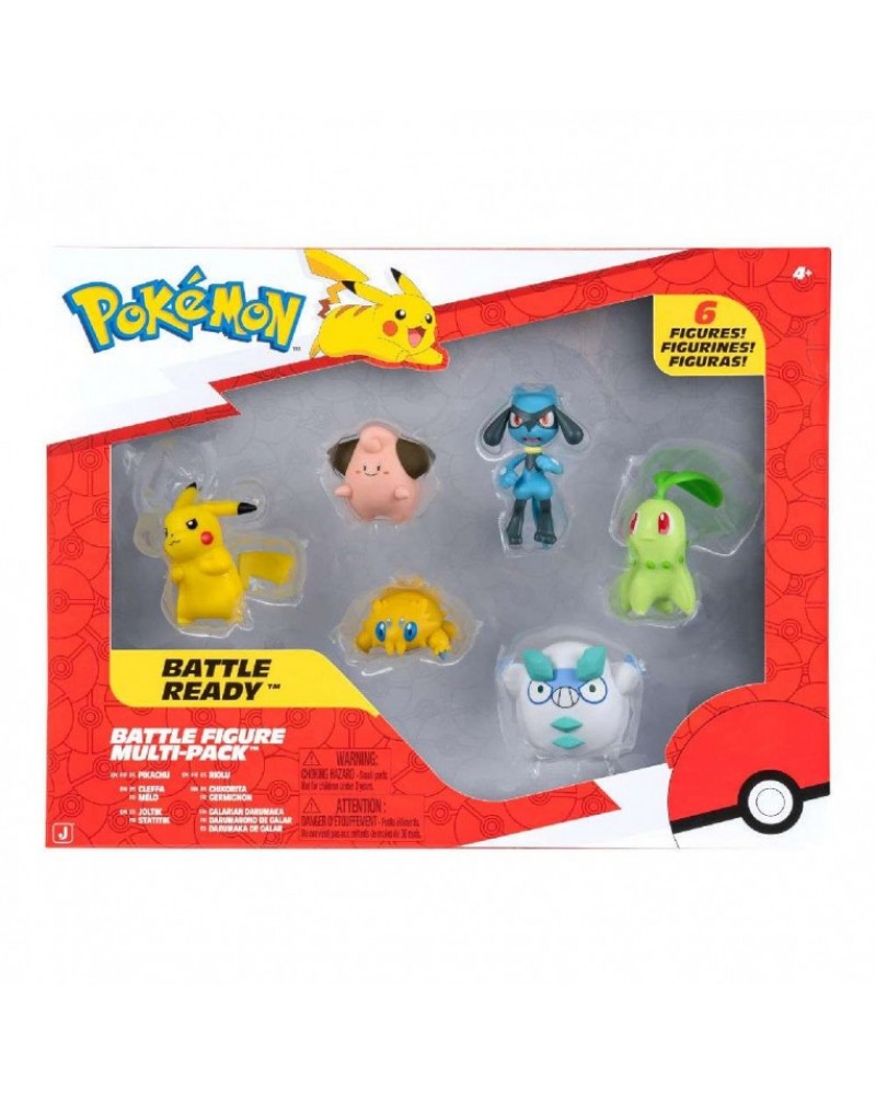 POKEMON ΦΙΓΟΥΡΕΣ 6 ΤΕΜ. W10 PIKACHU, RIOLU, CLEFFA, JOLTIK, CHIKORITA & GALARIAN DARUMAKA (PKW4099)