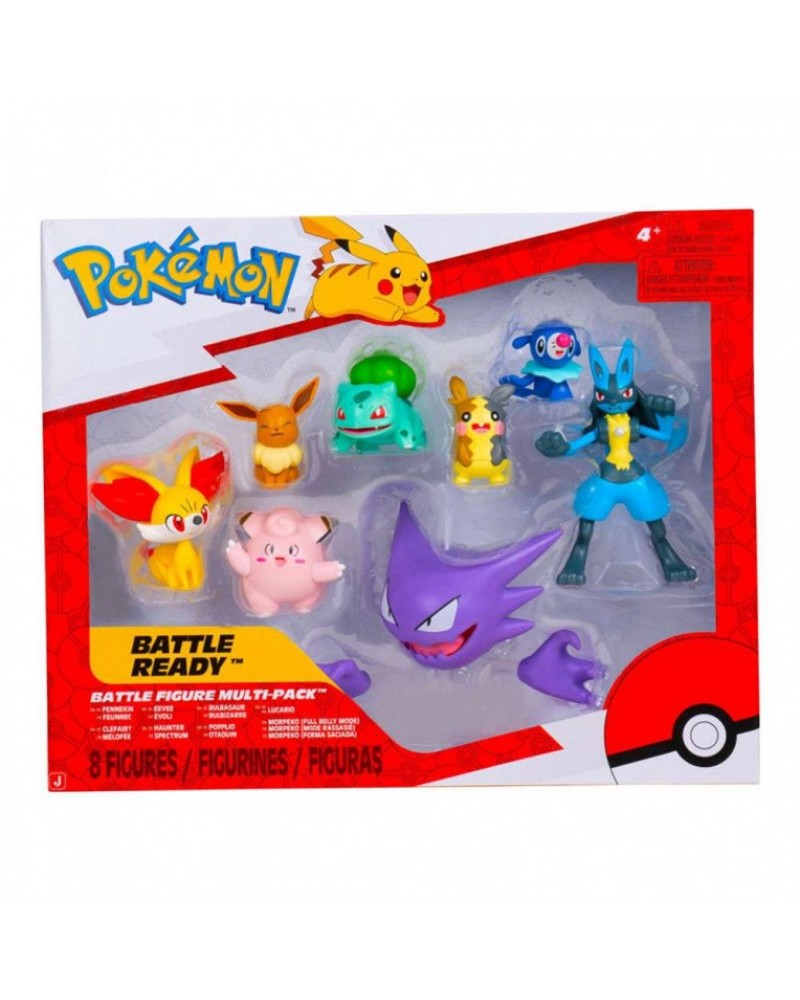 POKEMON ΦΙΓΟΥΡΕΣ 8 ΤΕΜ W15 EEVEE, MORPEKO, FENNIKEN, BULBASAUR, POPPLIO, CLEFAIRY, HAUNTER & LUCARIO (PKW4101)