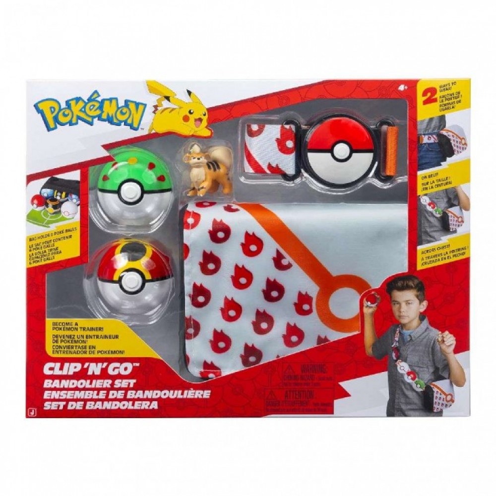 POKEMON CLIP N' GO BANDOLIER SET W6 GROWLITHE (PKW4172)