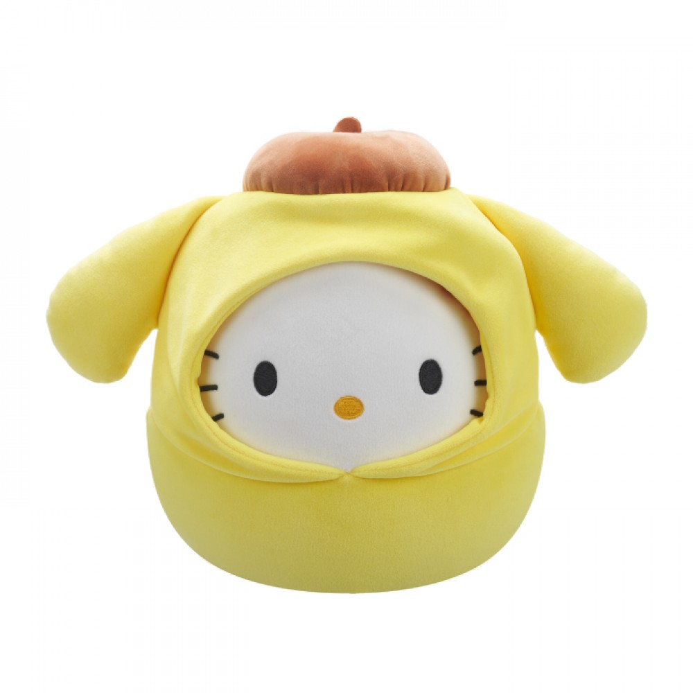 SQUISHMALLOWS-SANRIO - ΛΟΥΤΡΙΝΑ 20CM ΜΕ HOODIES HELLO KITTY IN POMPOMPURIN (SQSN00387)