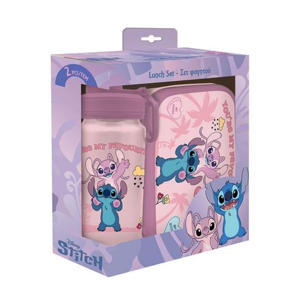 MUST TEAM STITCH & ANGEL ΣΕΤ ΦΑΓΗΤΟΔΟΧΕΙΟ PP 800ML & ΠΑΓΟΥΡΙ ΑΛΟΥΜΙΝΙΟΥ 500ML (565917)