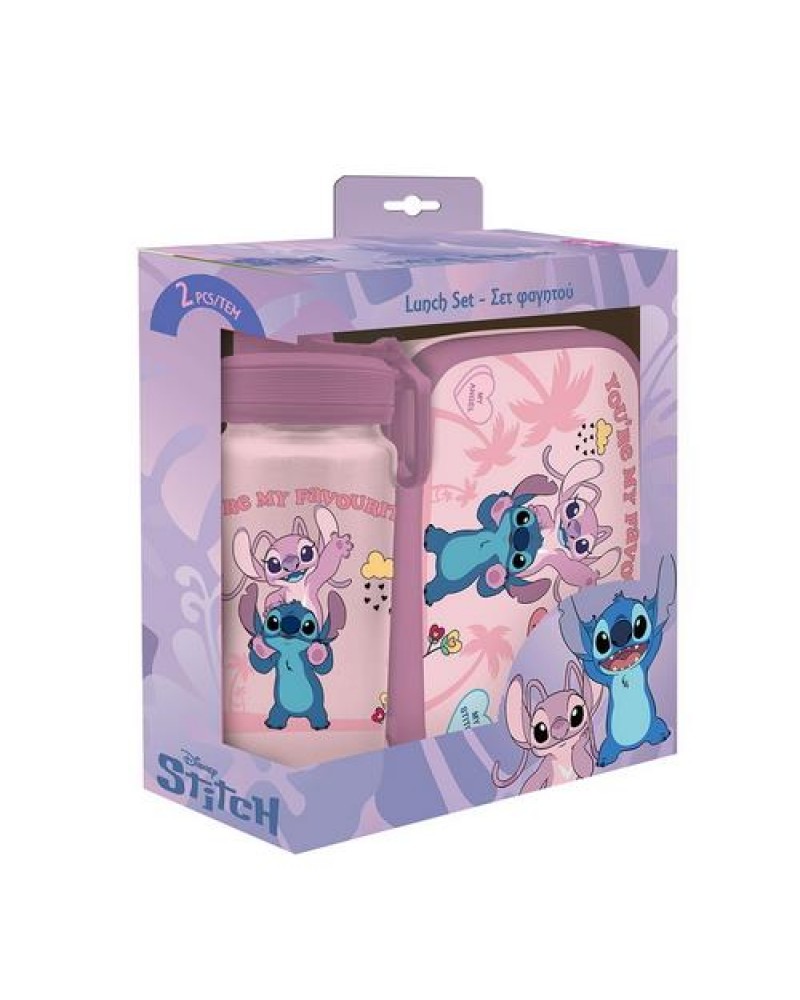 MUST TEAM STITCH & ANGEL ΣΕΤ ΦΑΓΗΤΟΔΟΧΕΙΟ PP 800ML & ΠΑΓΟΥΡΙ ΑΛΟΥΜΙΝΙΟΥ 500ML (565917)