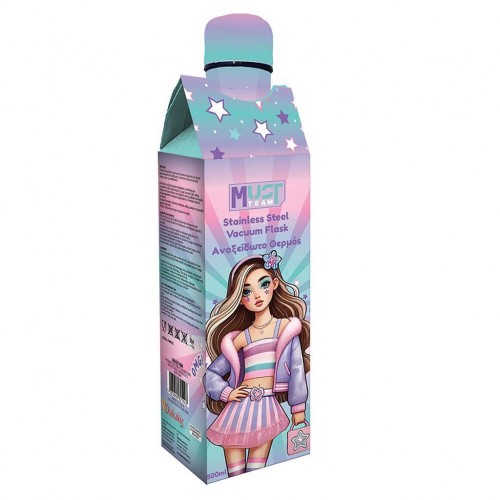 MUST TEAM ΘΕΡΜΟΣ ΜΕ ΚΑΠΑΚΙ ΑΝΟΞΕΙΔΩΤΟ 500 ML FASHION GIRL (587484)