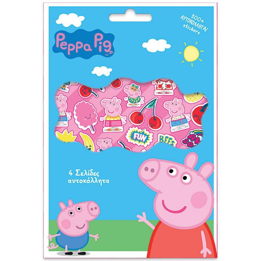 ΑΥΤΟΚΟΛΛΗΤΑ 300ΤΕΜ ΜΠΛΟΚ PEPPA PIG (482638)