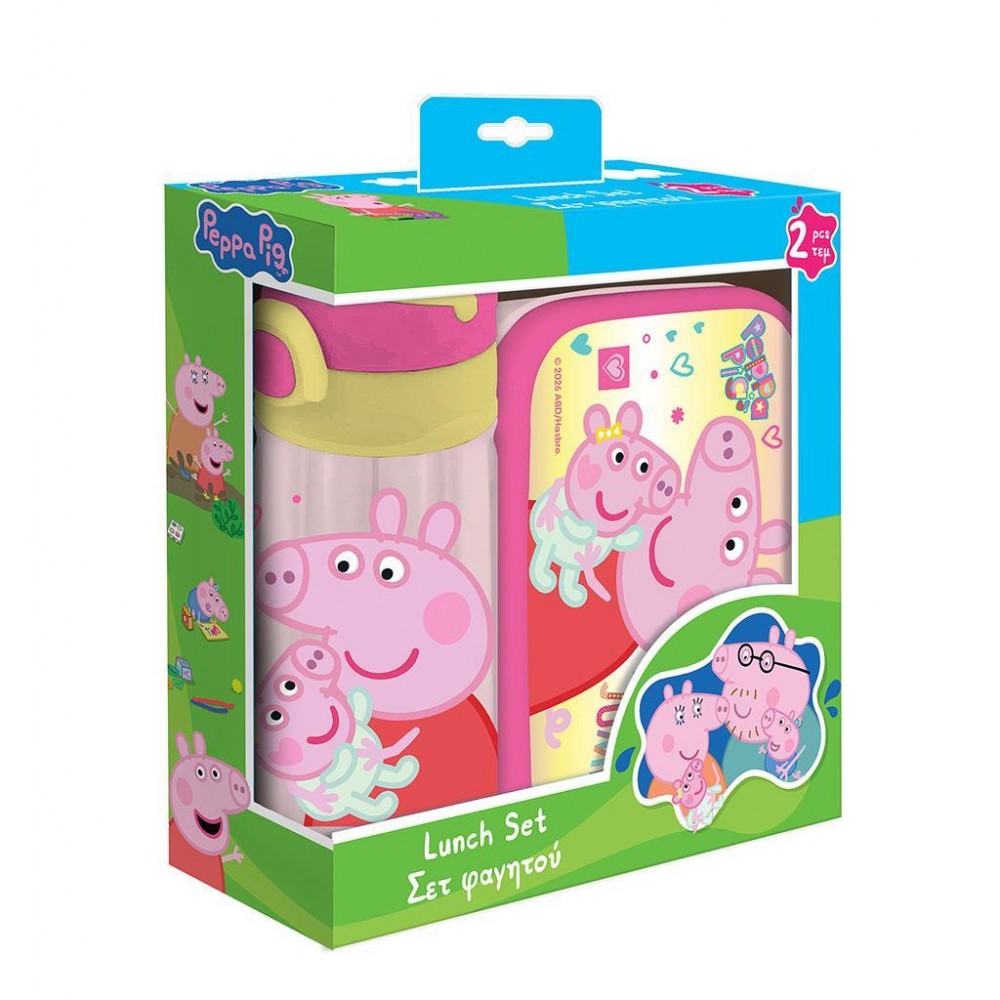 MUST TEAM ΣΕΤ ΦΑΓΗΤΟΔΟΧΕΙΟ PP 800ML & ΠΑΓΟΥΡΙ PP 500ML PEPPA PIG (482859)