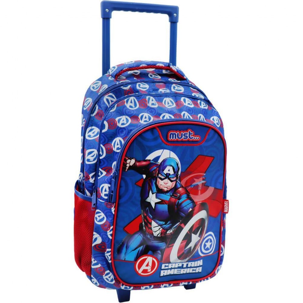 MUST TROLLEY ΔΗΜΟΤΙΚΟΥ 34X20X44 3ΘΗΚΕΣ CAPTAIN AMERICA (506217)