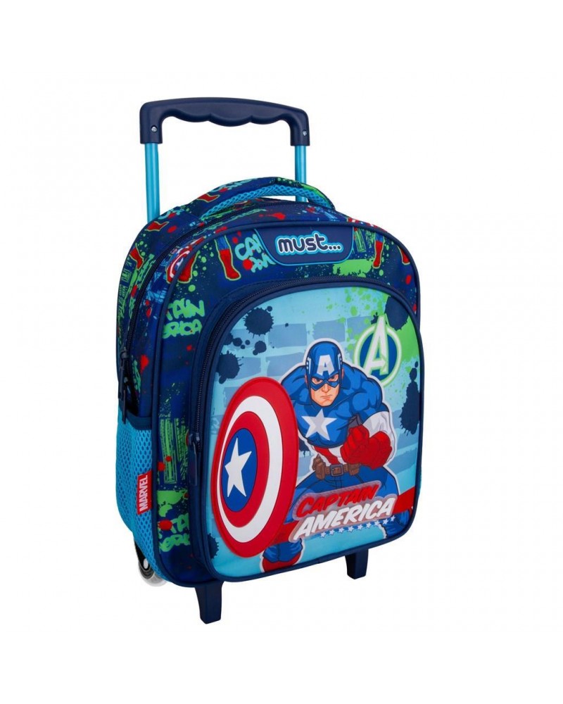 MUST TROLLEY ΝΗΠΙΟΥ 27x10x31 2ΘΗΚΕΣ CAPTAIN AMERICA (506231)