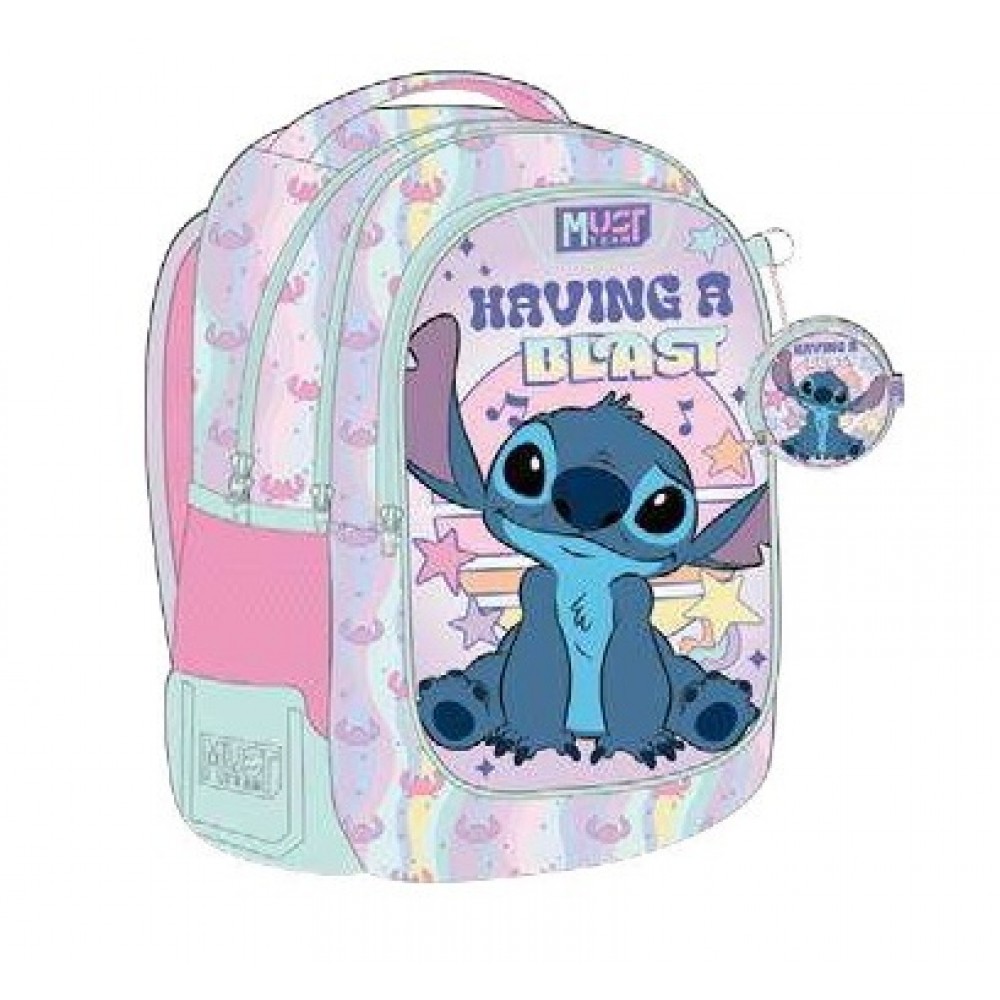 MUST ΣΑΚΙΔΙΟ ΔΗΜΟΤΙΚΟΥ 32X18X43 3ΘΗΚΕΣ LILO & STITCH HAVING A BLAST (564812)