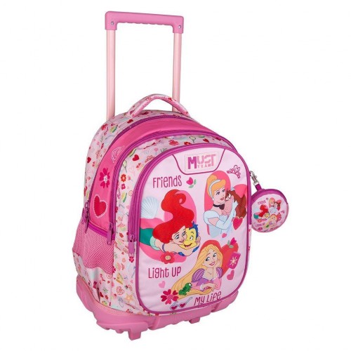 MUST TROLLEY ΔΗΜΟΤΙΚΟΥ 34X20X44 3ΘΗΚΕΣ PRINCESS FRIENDS LIGHT UP MY LIFE (565040)