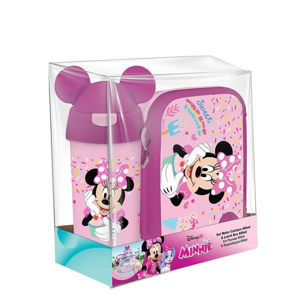 ΦΑΓΗΤΟΔΟΧΕΙΟ PP 800ML & ΠΑΓΟΥΡΙ PP 500ML ΣΕΤ MINNIE (565923)