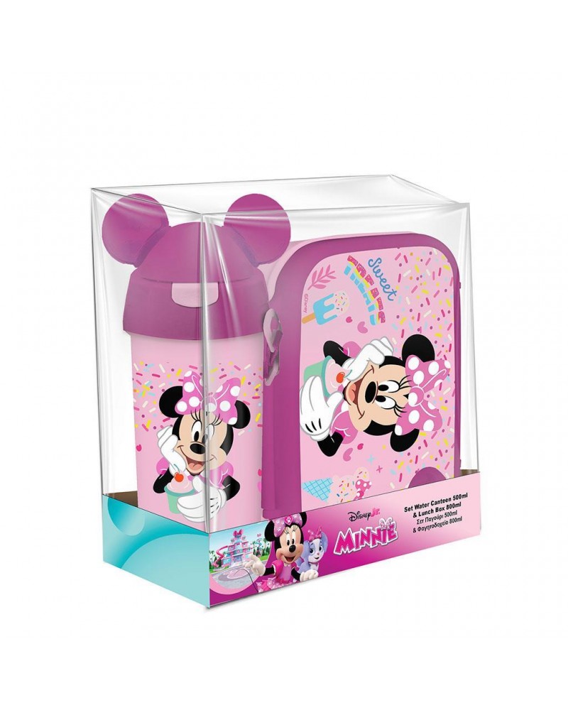 ΦΑΓΗΤΟΔΟΧΕΙΟ PP 800ML & ΠΑΓΟΥΡΙ PP 500ML ΣΕΤ MINNIE (565923)