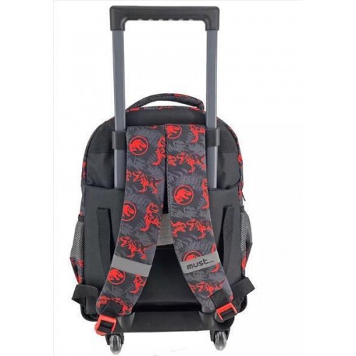 MUST TROLLEY ΔΗΜΟΤΙΚΟΥ 34X20X44ΕΚ JURASSIC TREX ROARRR 3 ΘΗΚΕΣ (570899)