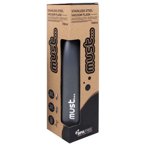 ΘΕΡΜΟΣ ΑΝΟΞΕΙΔΩΤΟΣ MUST ΜΑΥΡΟΣ 750ML (584567)