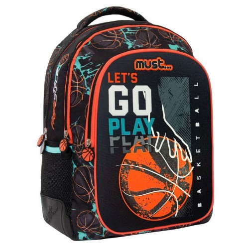 MUST ΣΑΚΙΔΙΟ ΔΗΜΟΤΙΚΟΥ 32Χ18Χ43 3ΘΗΚΕΣ BASKETBALL LET S GO PLAY (584972)