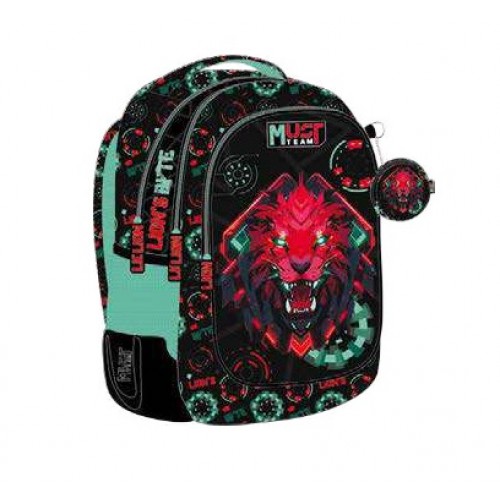 MUST ΣΑΚΙΔΙΟ ΔΗΜΟΤΙΚΟΥ 32X18X43 3ΘΗΚΕΣ LION BYTE (586797)