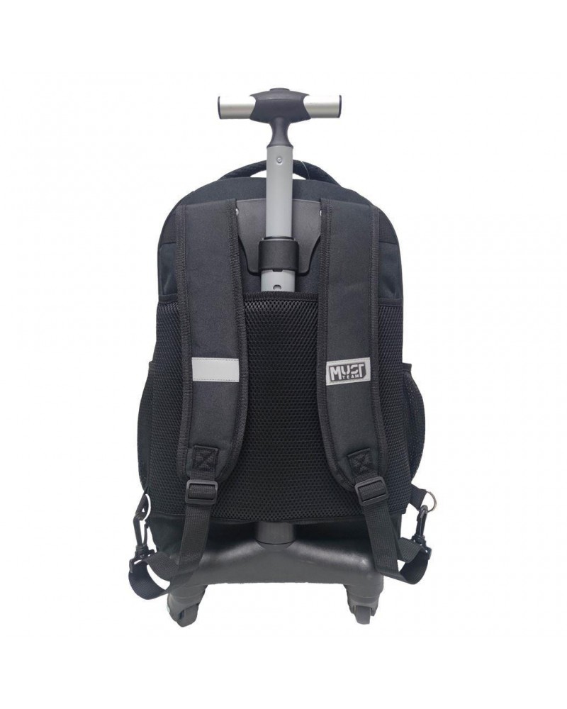 MUST TEAM TROLLEY ΣΧΟΛΙΚΟ 31X24X45 3ΘΗΚΕΣ ΜΟΝΟ ΧΕΡΟΥΛΙ & 4 ΡΟΔΕΣ ΜΑΥΡΗ (586852)