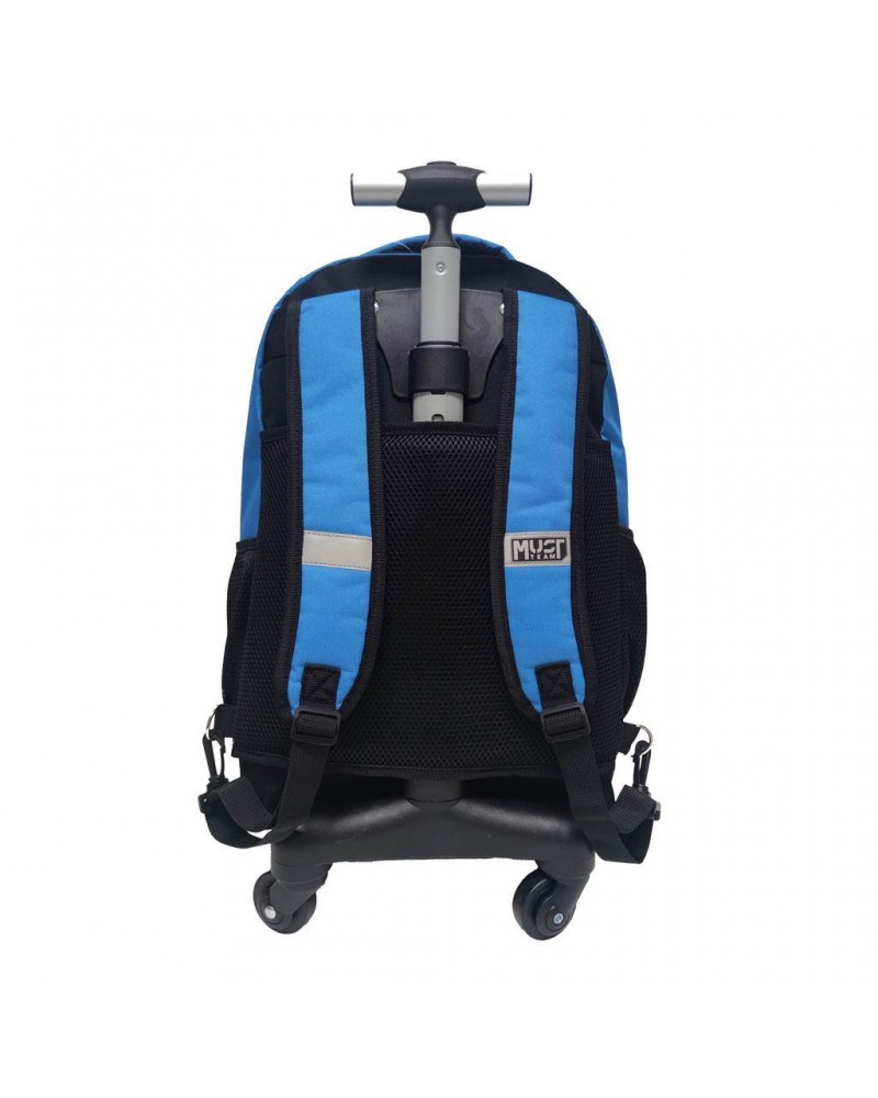 MUST TEAM TROLLEY ΣΧΟΛΙΚΟ 31X24X45 3ΘΗΚΕΣ ΜΟΝΟ ΧΕΡΟΥΛΙ & 4 ΡΟΔΕΣ ΜΠΛΕ (586853)
