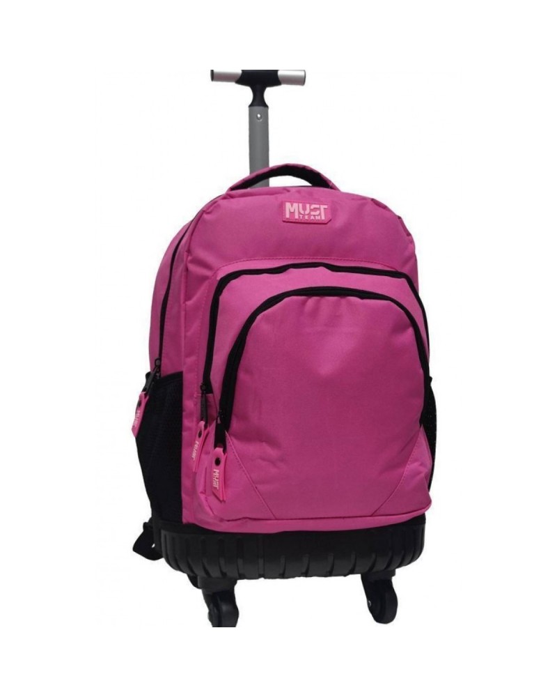 MUST TEAM TROLLEY ΣΧΟΛΙΚΟ 31X24X45 3ΘΗΚΕΣ ΜΟΝΟ ΧΕΡΟΥΛΙ & 4 ΡΟΔΕΣ ΡΟΖ (586854)