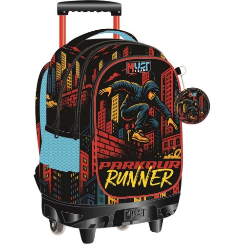 MUST TEAM TROLLEY ΣΧΟΛΙΚΟ 34Χ20Χ44ΕΚ 3ΘΗΚΕΣ PARKOUR (587235)